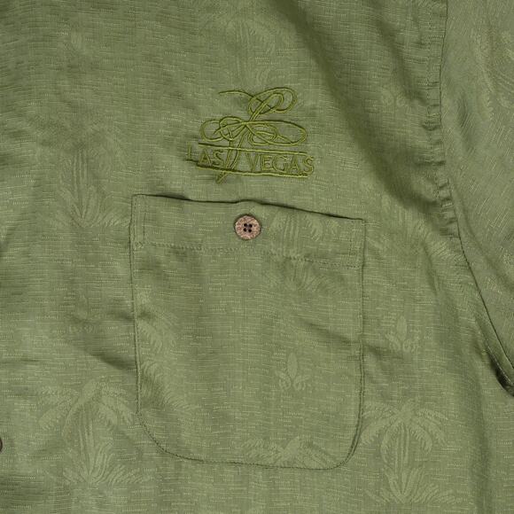 Passion Shirt Mens XXL Green Palm Trees Las Vegas Embroidered Beach Vacation - Picture 4 of 8